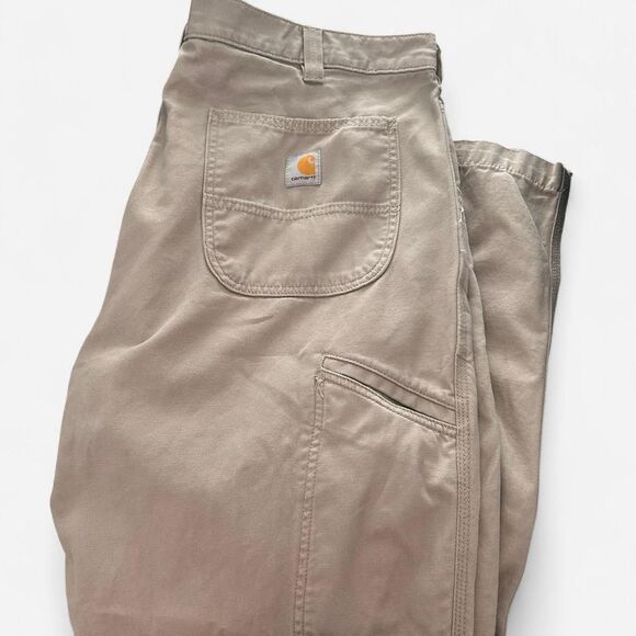 Carhartt Tan Workwear-Core Relaxed Fit Khaki Pants Rugged Utility Classic 40x32 - Picture 2 of 7